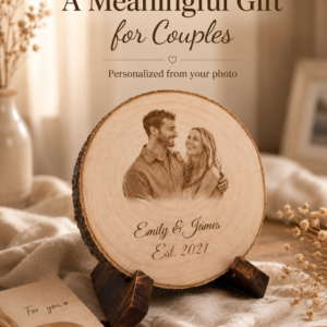 Personalized Couple Photo Wood Slice Gift