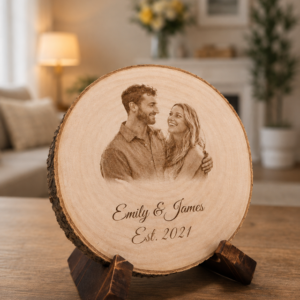 Personalized Couple Photo Wood Slice Gift