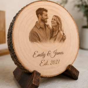 Personalized Couple Photo Wood Slice Gift
