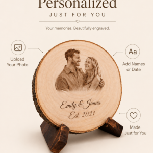 Personalized Couple Photo Wood Slice Gift