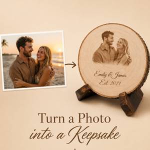 Personalized Couple Photo Wood Slice Gift