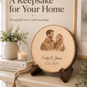 Personalized Couple Photo Wood Slice Gift